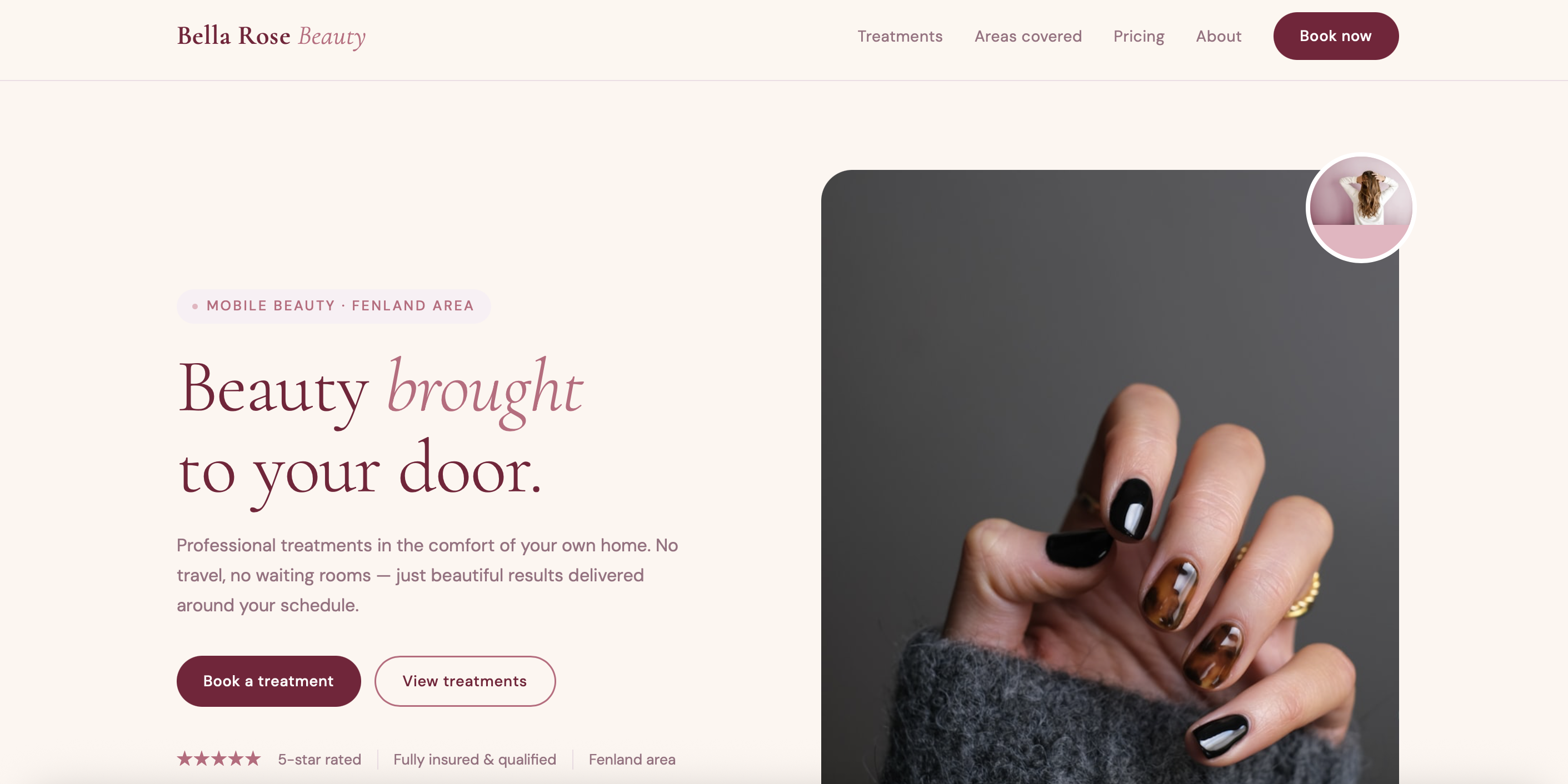 Bella Rose Beauty website demo