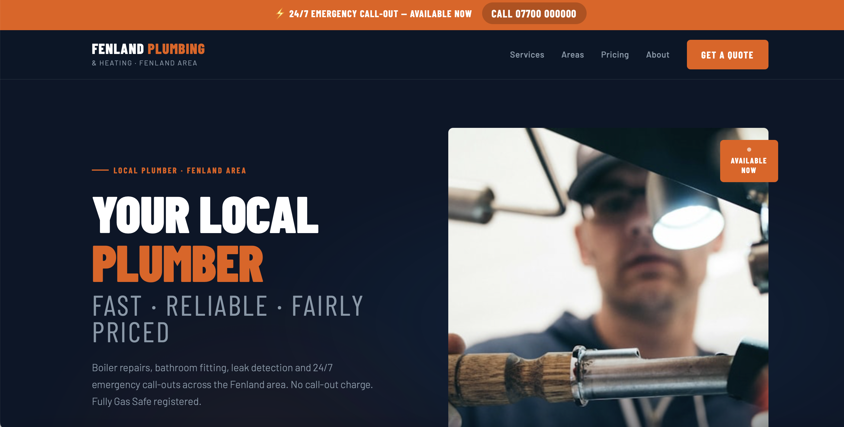 Fenland Plumbing website demo